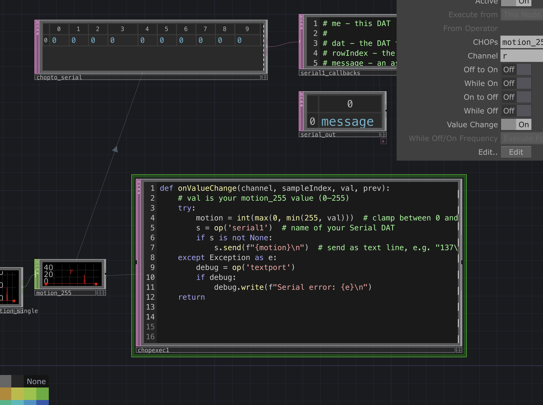 I ended up changing the code from the chopexec1 since the previous code was just sitting there and not calling to anything specifically